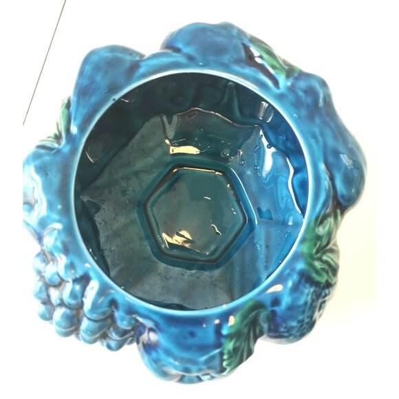 Vintage Inarco Mood Indigo Blue Cookie Jar with Lid | Canistar | 1960s | Footed - Picture 5 of 10